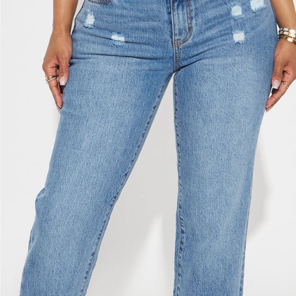 Fashion Nova Light Blue Straight Leg Jeans